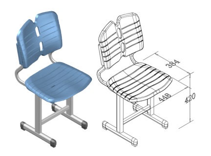 单人塑料课椅JB-KY001-01-1